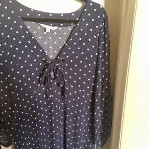 Navy blue polka dot dress